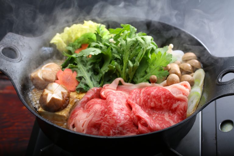 Gero Onsen - Gero Onsen: Discover One of Japan’s Top 3 Hot Springs Tamatsukuri Onsen Izumo local delicacy: steaming hotpot with locally sourced Shimane Wagyu beef and fresh vegetables.